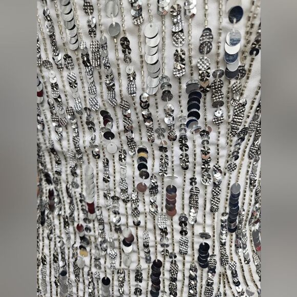 Alice & Olivia Matira Sequin Strapless Mini Dress in Silver - Picture 9 of 11
